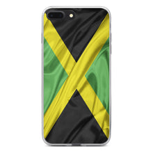 DistinctInk® Clear Shockproof Hybrid Case for Apple iPhone / Samsung Galaxy / Google Pixel - Jamaica Waving Flag Black Green Yellow