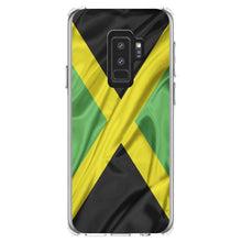 DistinctInk® Clear Shockproof Hybrid Case for Apple iPhone / Samsung Galaxy / Google Pixel - Jamaica Waving Flag Black Green Yellow