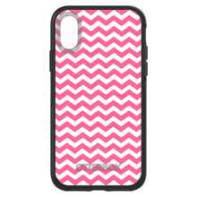 DistinctInk™ OtterBox Symmetry Series Case for Apple iPhone / Samsung Galaxy / Google Pixel - Pink White Chevron Stripes Wave