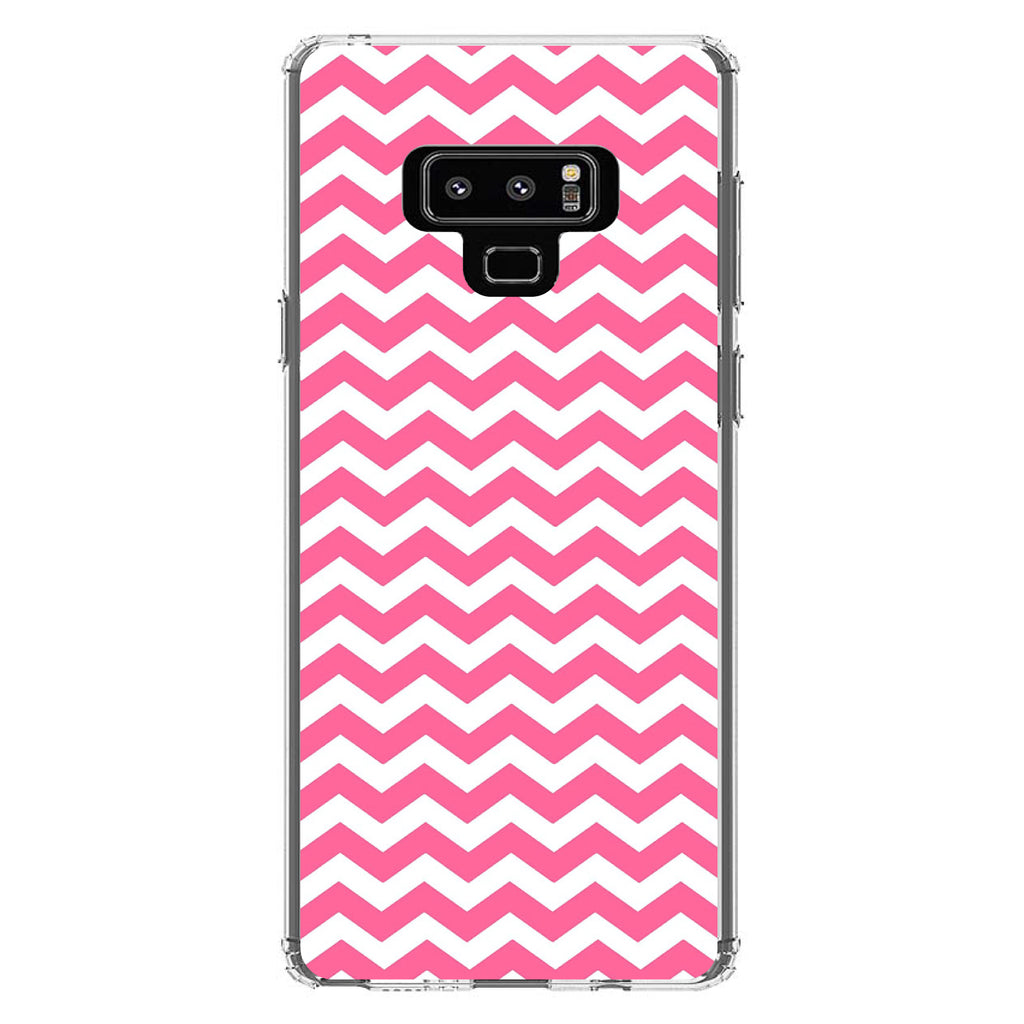 Pink White Chevron Stripes Wave Clear Shockproof iPhone Case, view 11