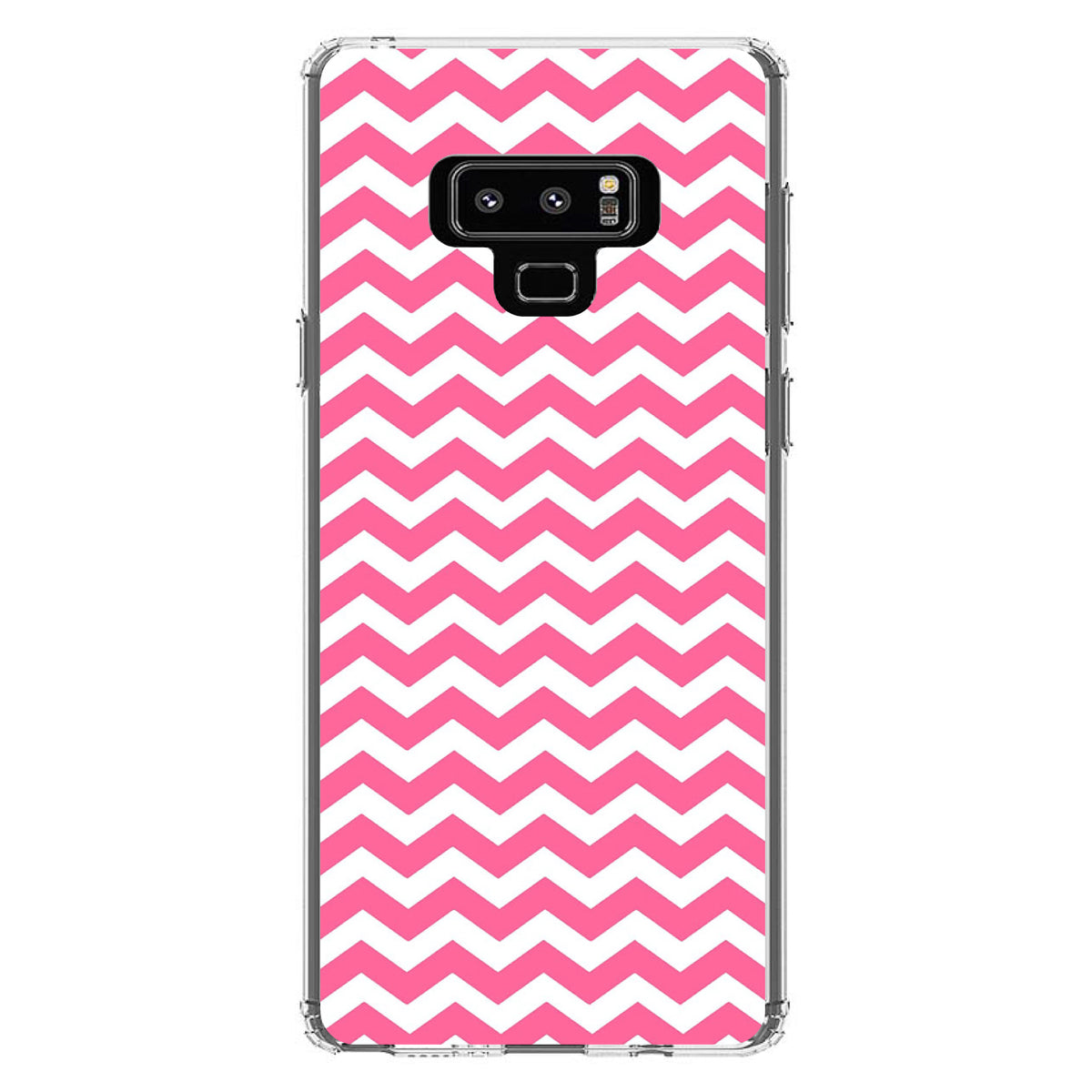 Pink White Chevron Stripes Wave Clear Shockproof iPhone Case, view 11