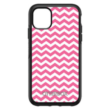 DistinctInk™ OtterBox Symmetry Series Case for Apple iPhone / Samsung Galaxy / Google Pixel - Pink White Chevron Stripes Wave