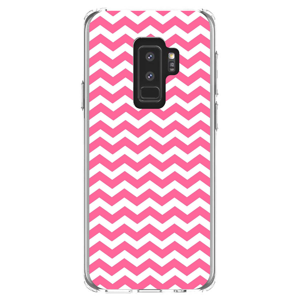 Pink White Chevron Stripes Wave Clear Shockproof iPhone Case, view 20