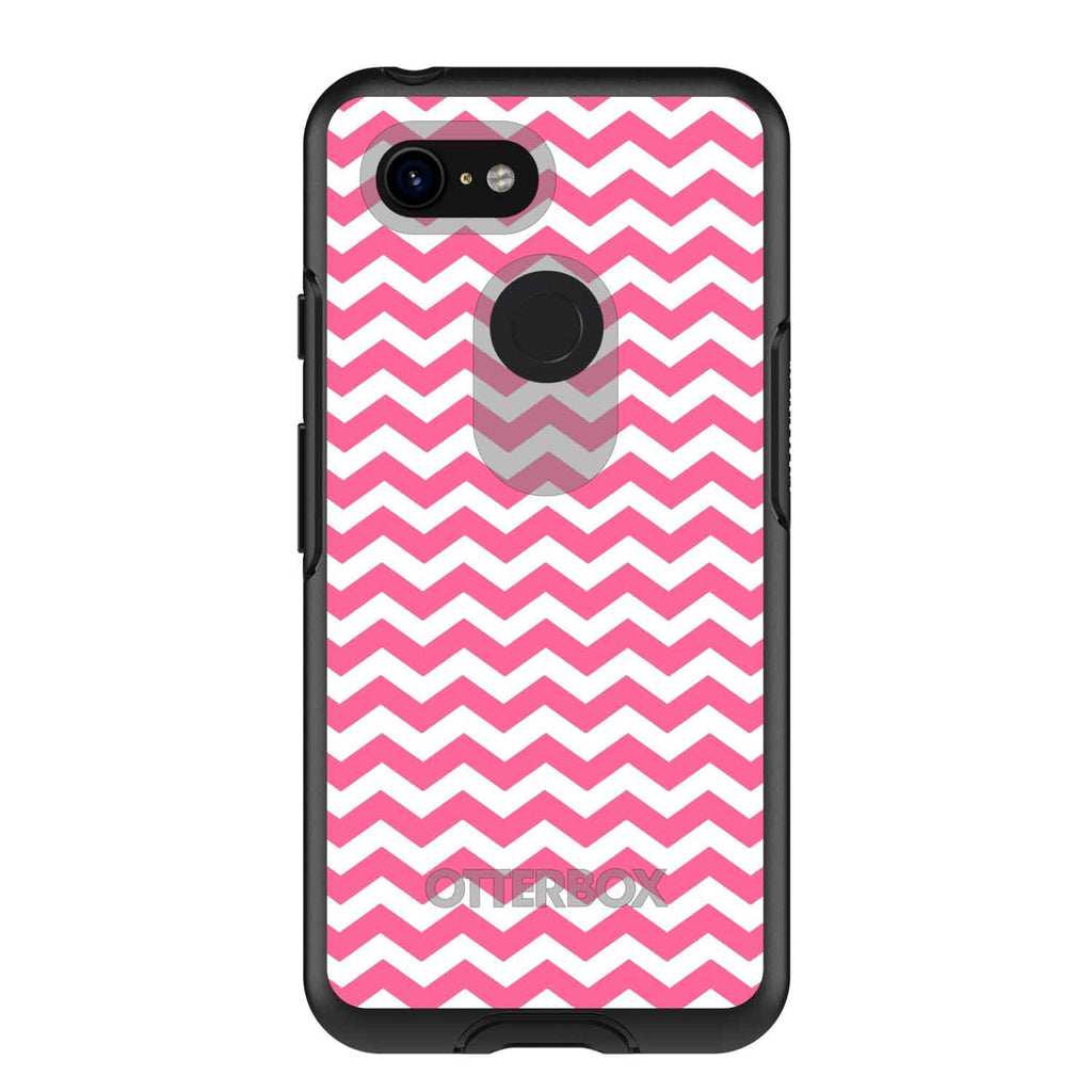 Pink White Chevron Stripes Wave OtterBox Symmetry Case for iPhone & Galaxy, view 15