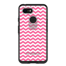 DistinctInk™ OtterBox Symmetry Series Case for Apple iPhone / Samsung Galaxy / Google Pixel - Pink White Chevron Stripes Wave