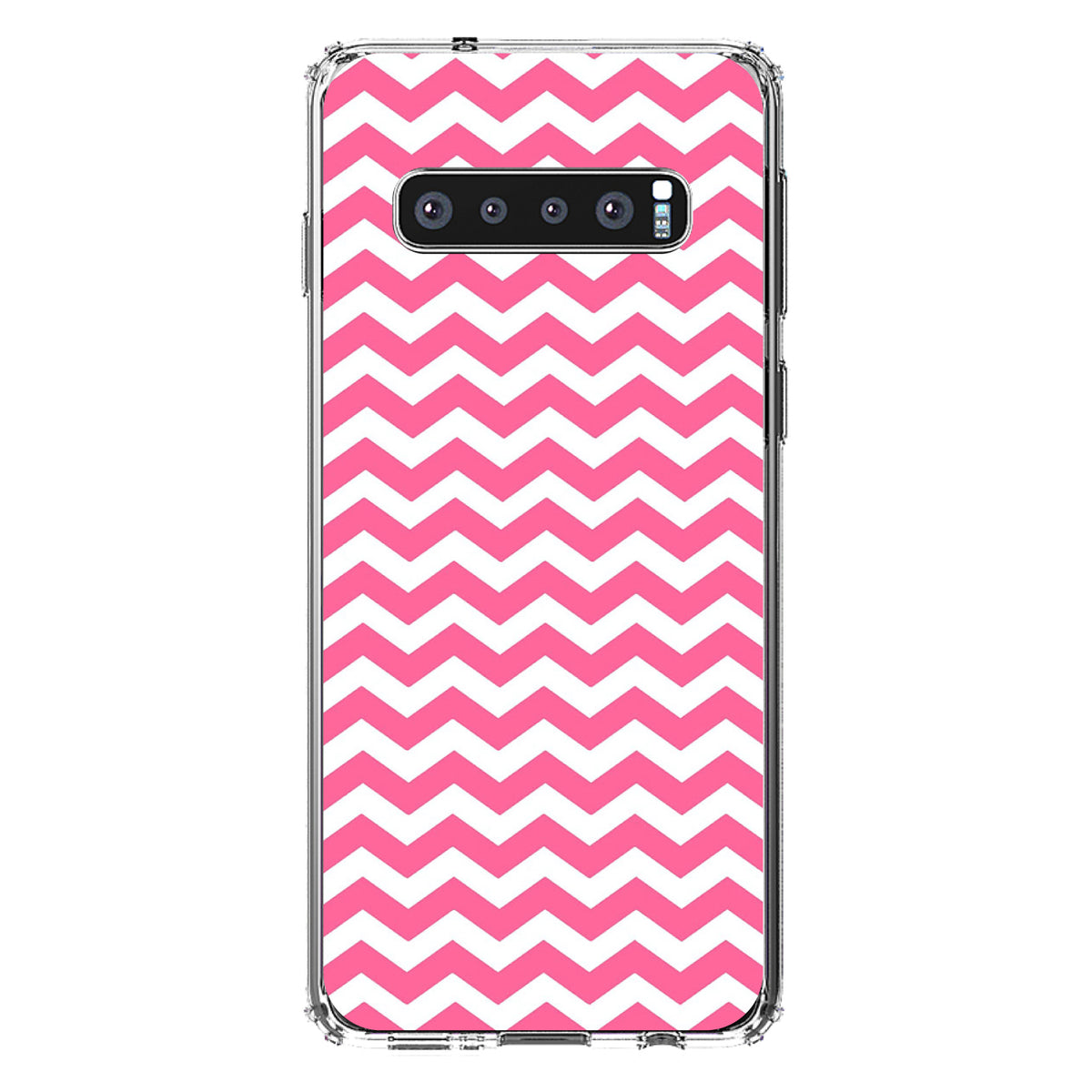 Pink White Chevron Stripes Wave Clear Shockproof iPhone Case, view 17