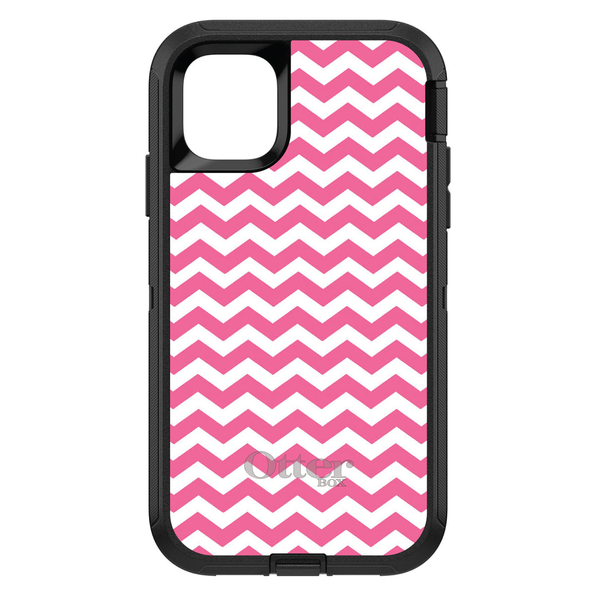 Pink White Chevron Stripes Wave OtterBox Defender Case for iPhone & Galaxy, view 2