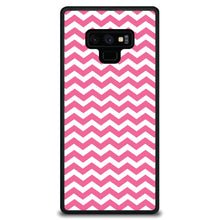 DistinctInk® Hard Plastic Snap-On Case for Apple iPhone or Samsung Galaxy - Pink White Chevron Stripes Wave