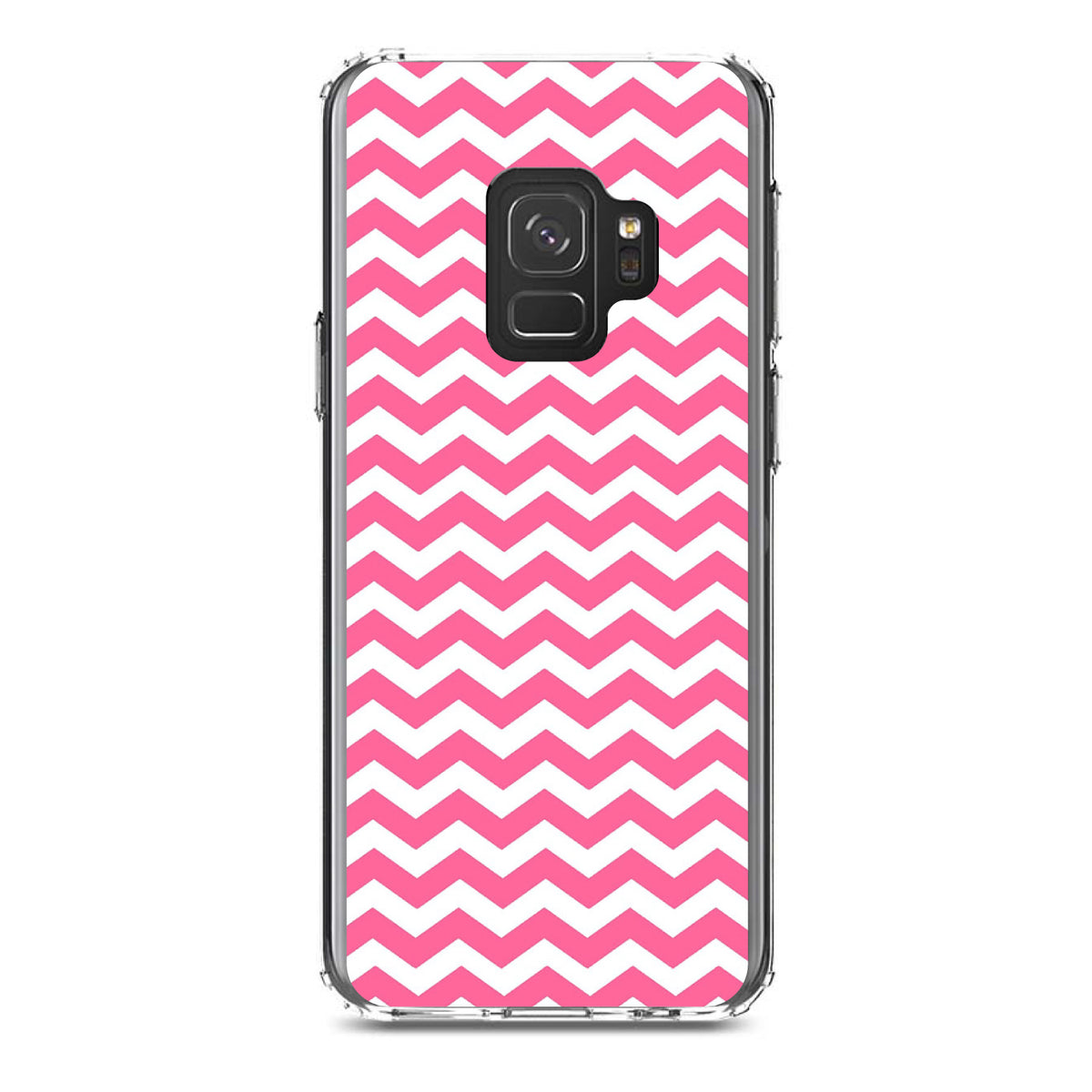 Pink White Chevron Stripes Wave Clear Shockproof iPhone Case, view 19