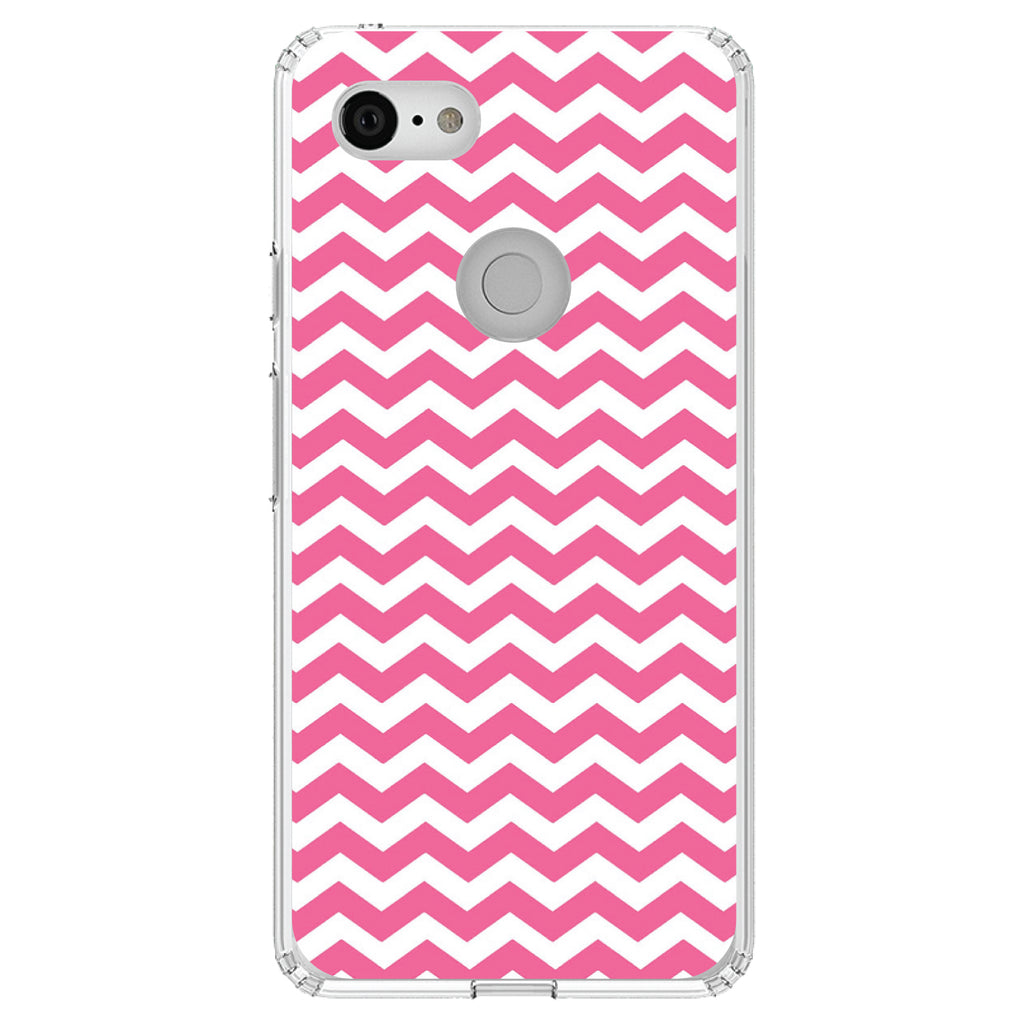 Pink White Chevron Stripes Wave Clear Shockproof iPhone Case, view 22