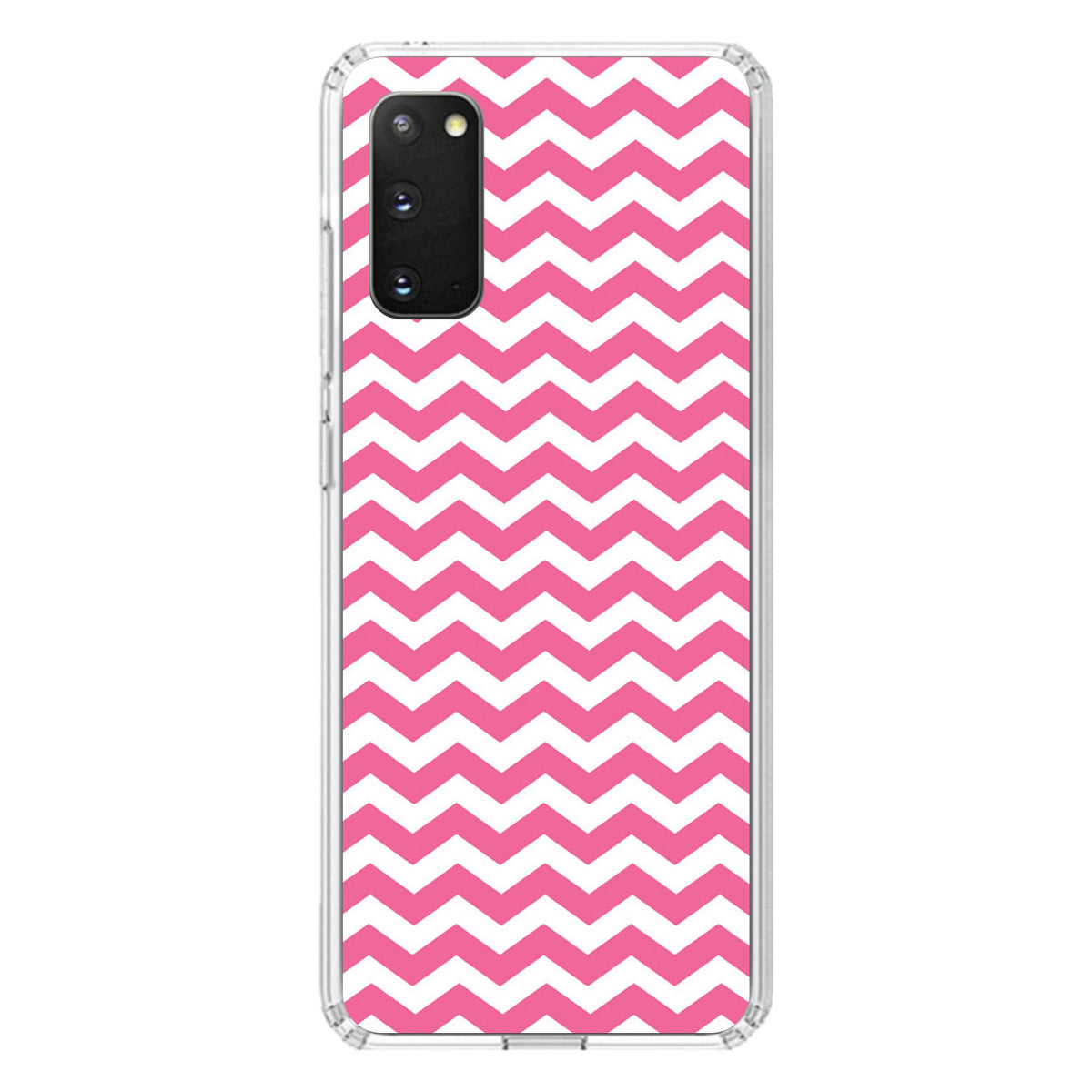 Pink White Chevron Stripes Wave Clear Shockproof iPhone Case, view 15