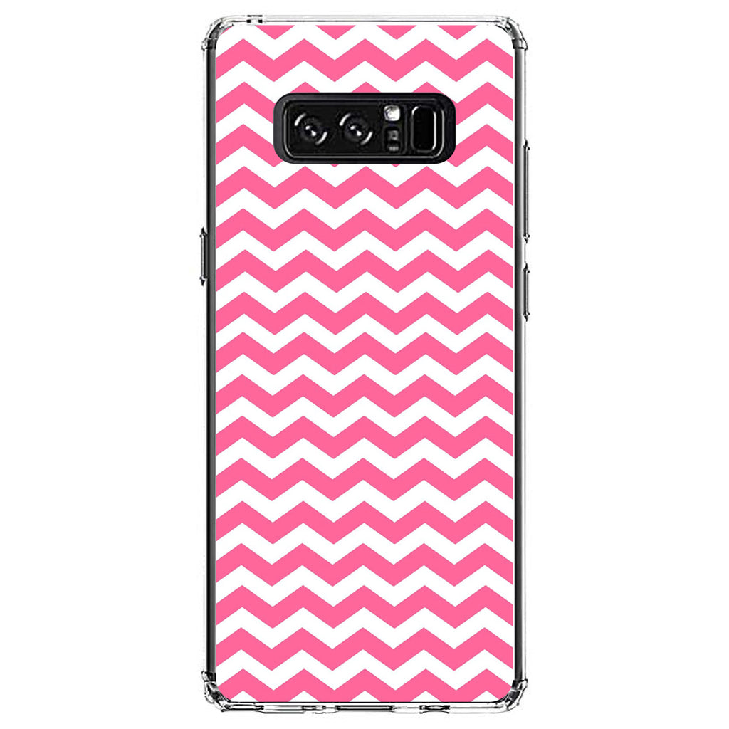 Pink White Chevron Stripes Wave Clear Shockproof iPhone Case, view 12