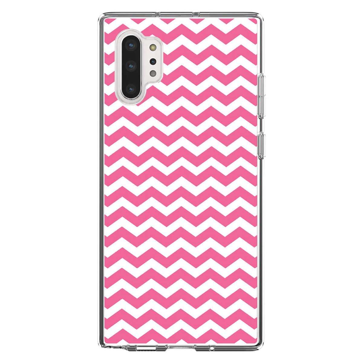 Pink White Chevron Stripes Wave Clear Shockproof iPhone Case, view 10