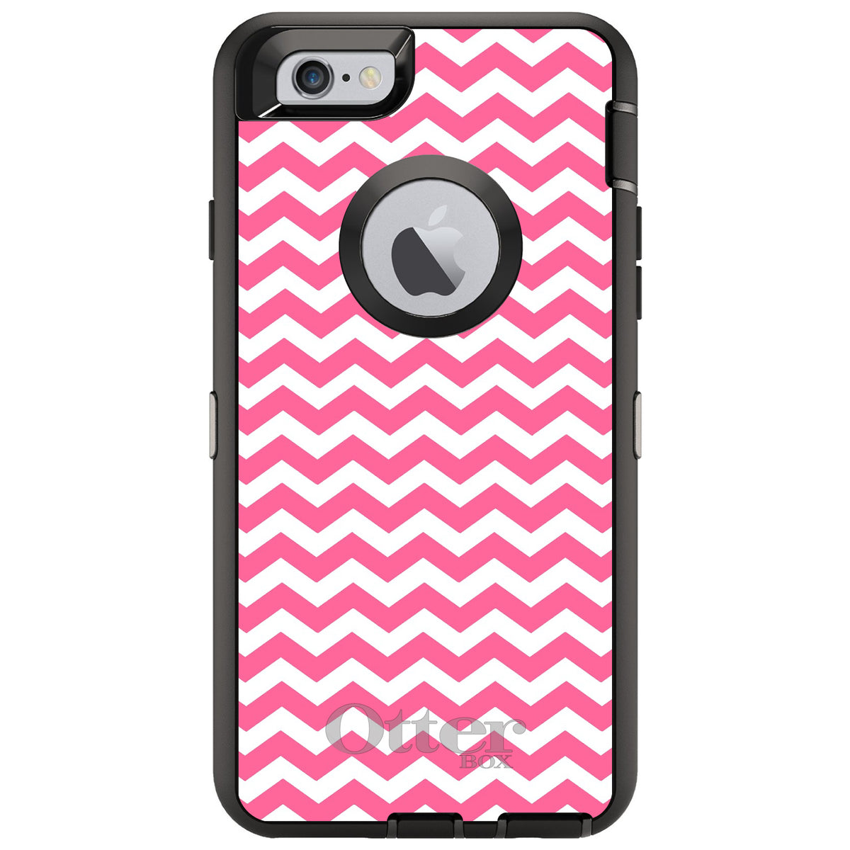 Pink White Chevron Stripes Wave OtterBox Defender Case for iPhone & Galaxy, view 4