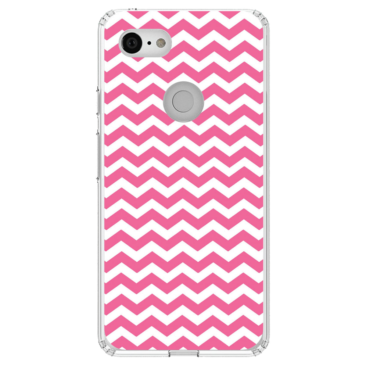Pink White Chevron Stripes Wave Clear Shockproof iPhone Case, view 21