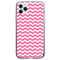 Pink White Chevron Stripes Wave Clear Shockproof iPhone Case