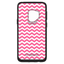 DistinctInk™ OtterBox Symmetry Series Case for Apple iPhone / Samsung Galaxy / Google Pixel - Pink White Chevron Stripes Wave