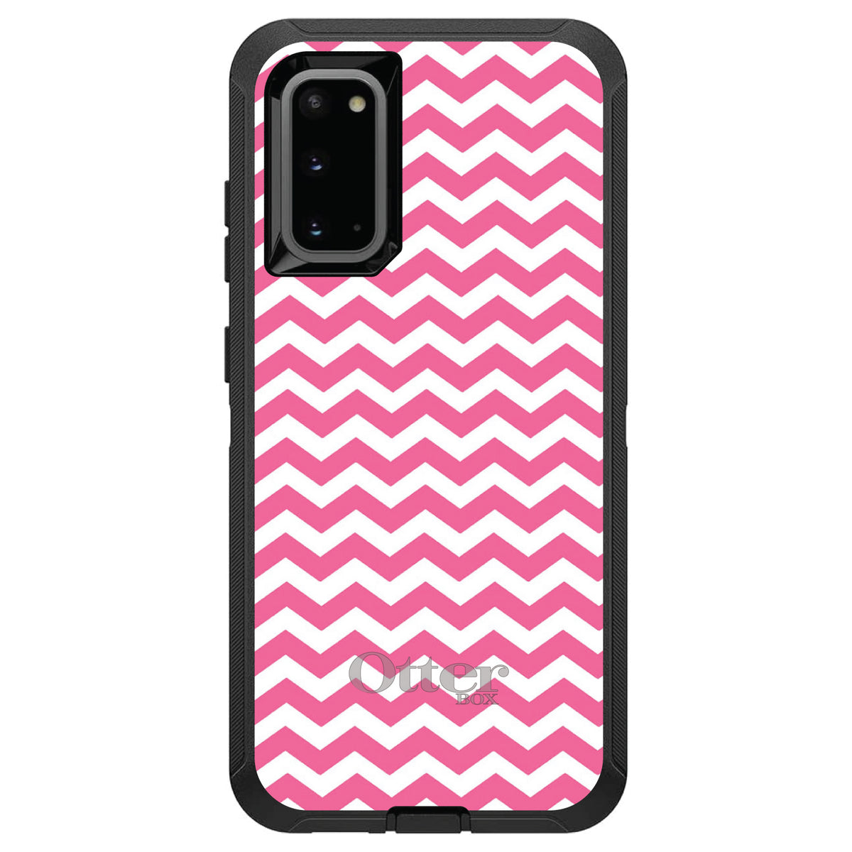 Pink White Chevron Stripes Wave OtterBox Defender Case for iPhone & Galaxy, view 5