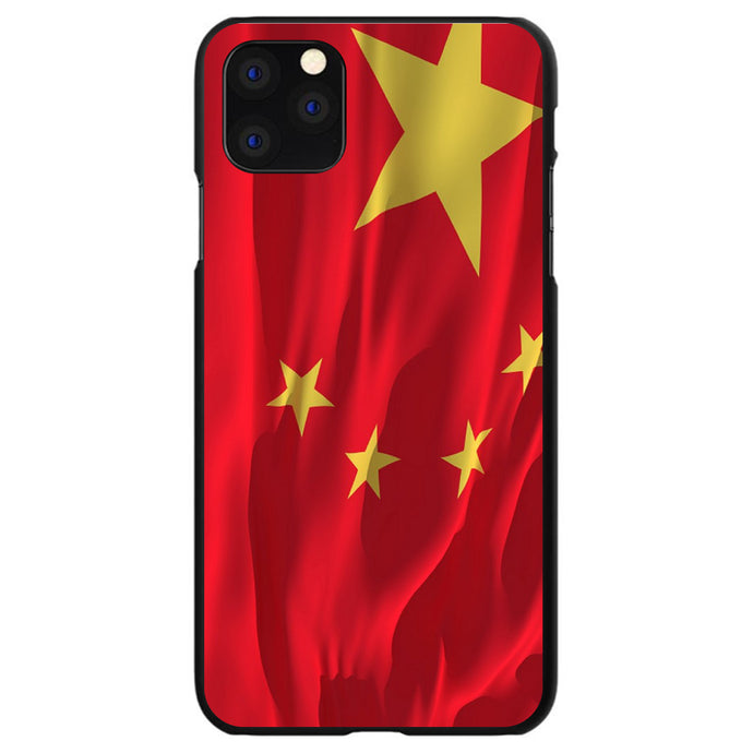 DistinctInk® Hard Plastic Snap-On Case for Apple iPhone or Samsung Galaxy - China Waving Flag Chinese