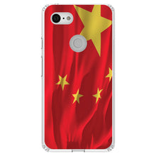 DistinctInk® Clear Shockproof Hybrid Case for Apple iPhone / Samsung Galaxy / Google Pixel - China Waving Flag Chinese