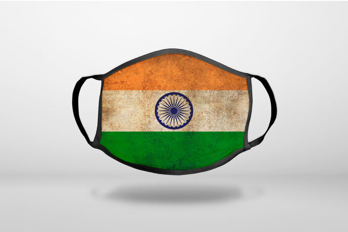 India Old Flag Indian - 3-Ply Reusable Soft Face Mask Covering, Unisex, Cotton Inner Layer