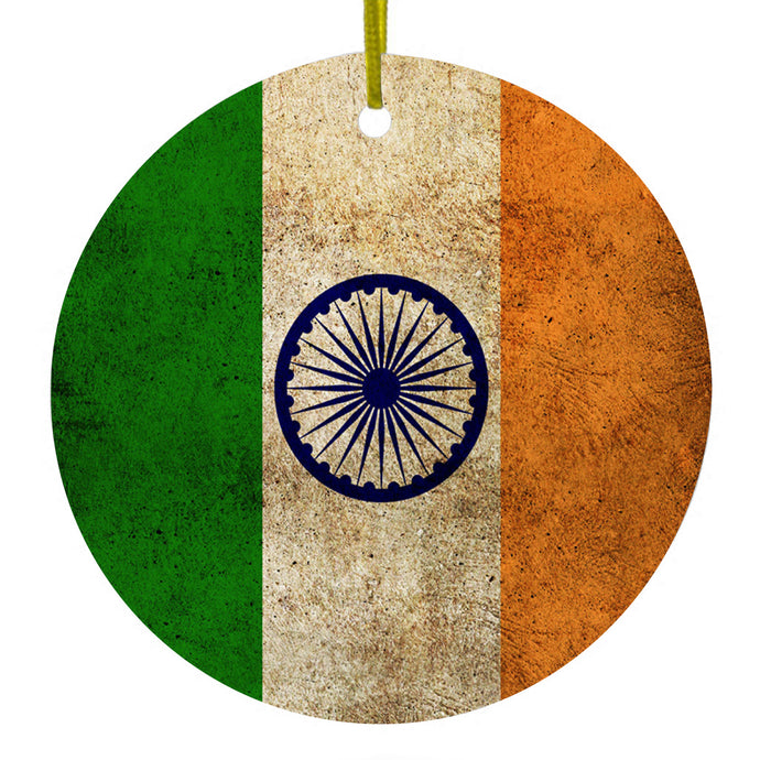 India Old Flag Indian Ceramic Ornament