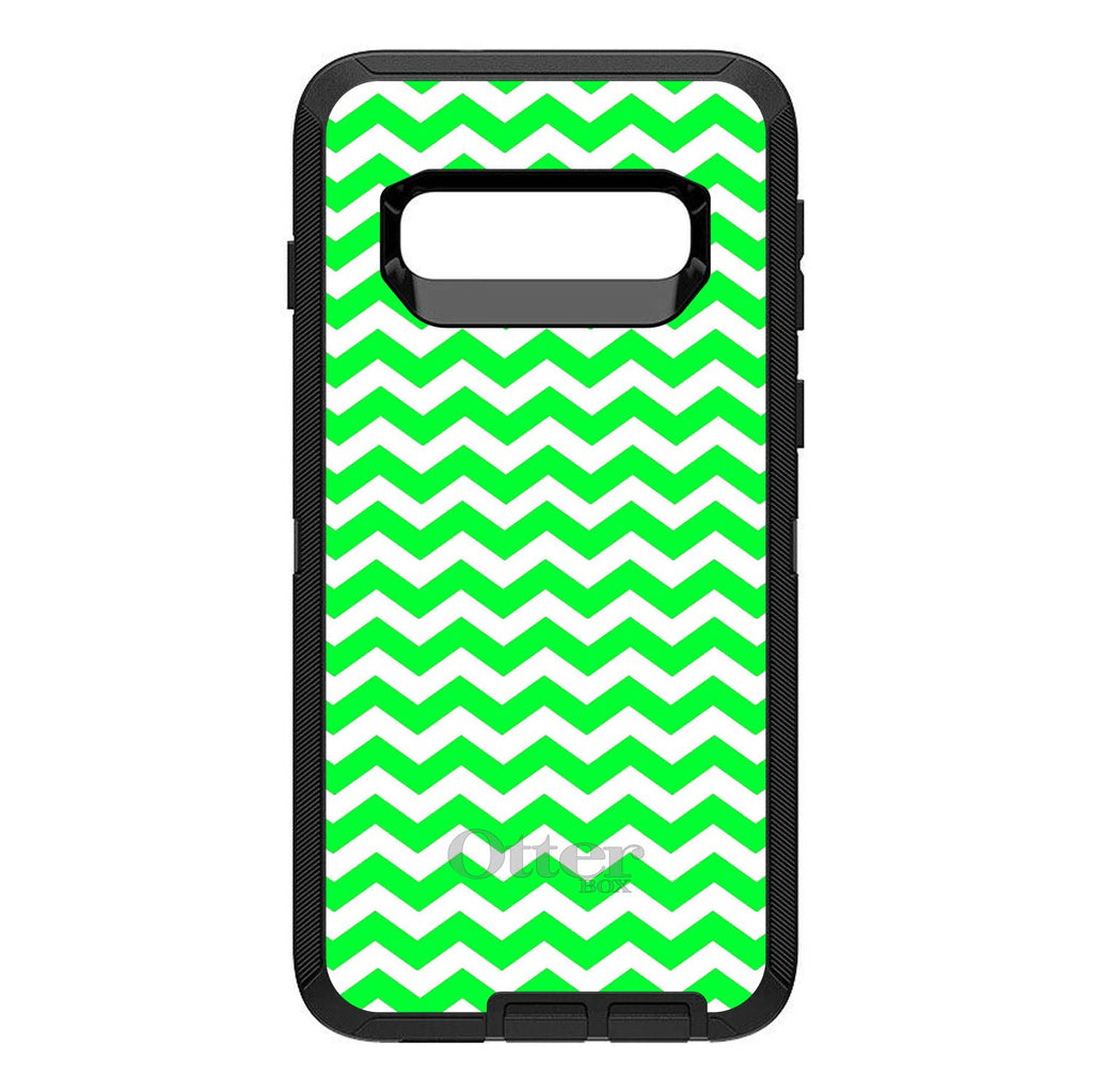 Green White Chevron Stripes Wave OtterBox Defender Case for iPhone & Galaxy, view 6