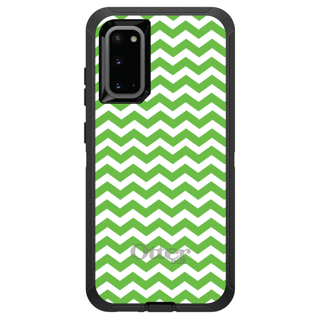 Green White Chevron Stripes Wave OtterBox Defender Case for iPhone & Galaxy, view 5