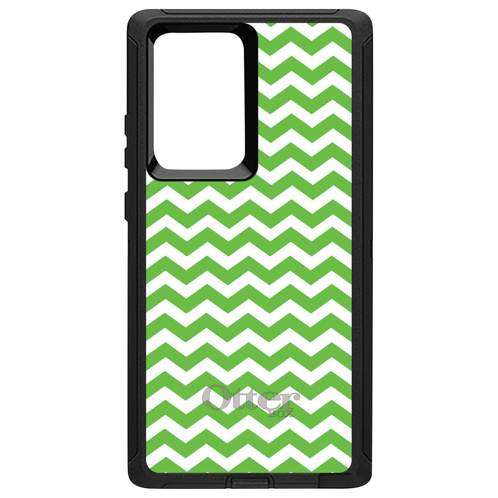Green White Chevron Stripes Wave OtterBox Defender Case for iPhone & Galaxy, view 10