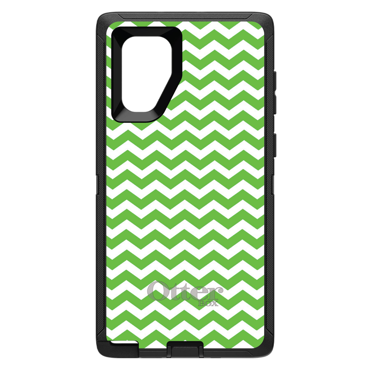 Green White Chevron Stripes Wave OtterBox Defender Case for iPhone & Galaxy, view 12