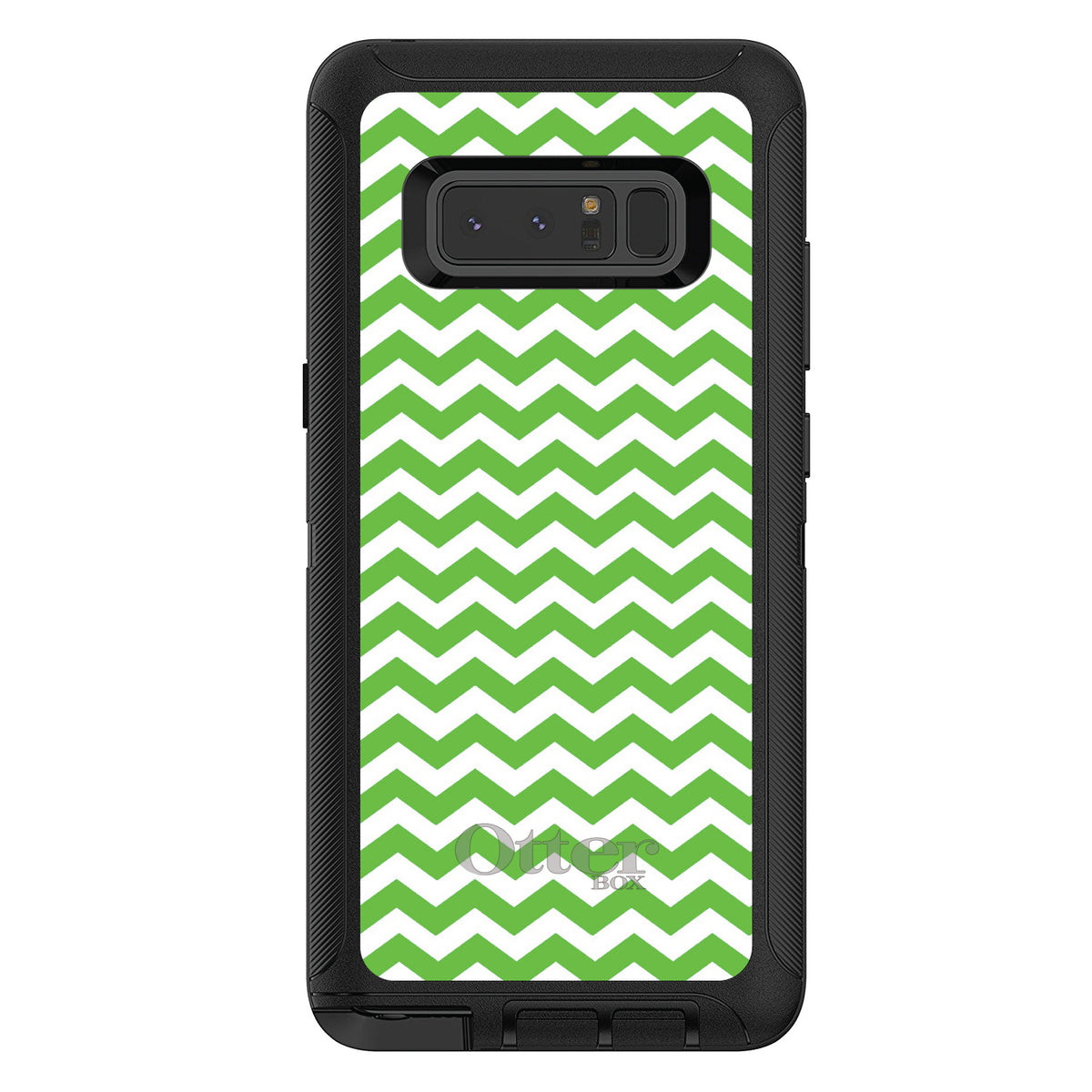 Green White Chevron Stripes Wave OtterBox Defender Case for iPhone & Galaxy, view 14