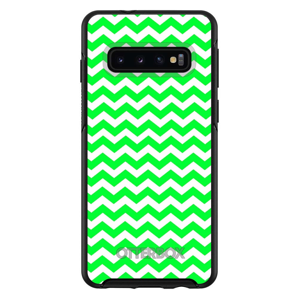 Green White Chevron Stripes Wave OtterBox Symmetry Case for iPhone & Galaxy, view 6