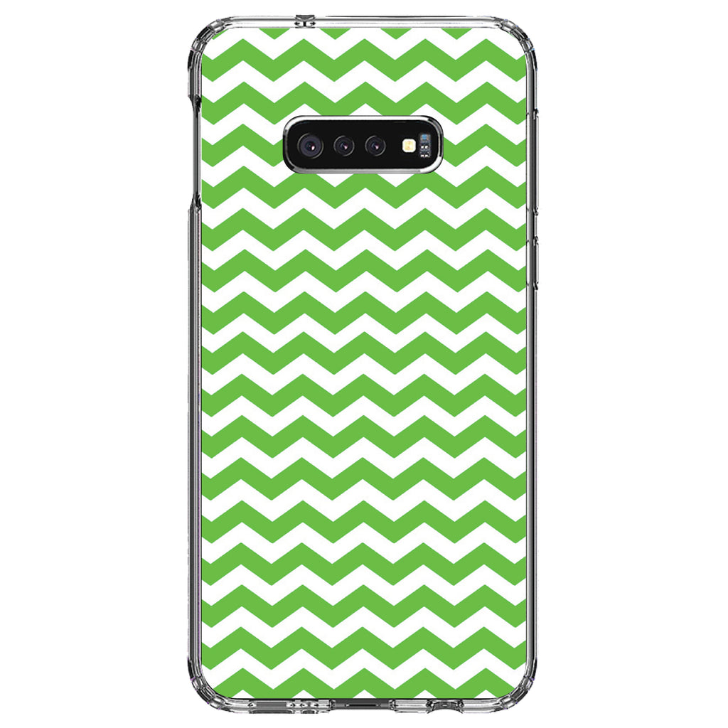 Green White Chevron Stripes Wave Clear Shockproof iPhone Case, view 18