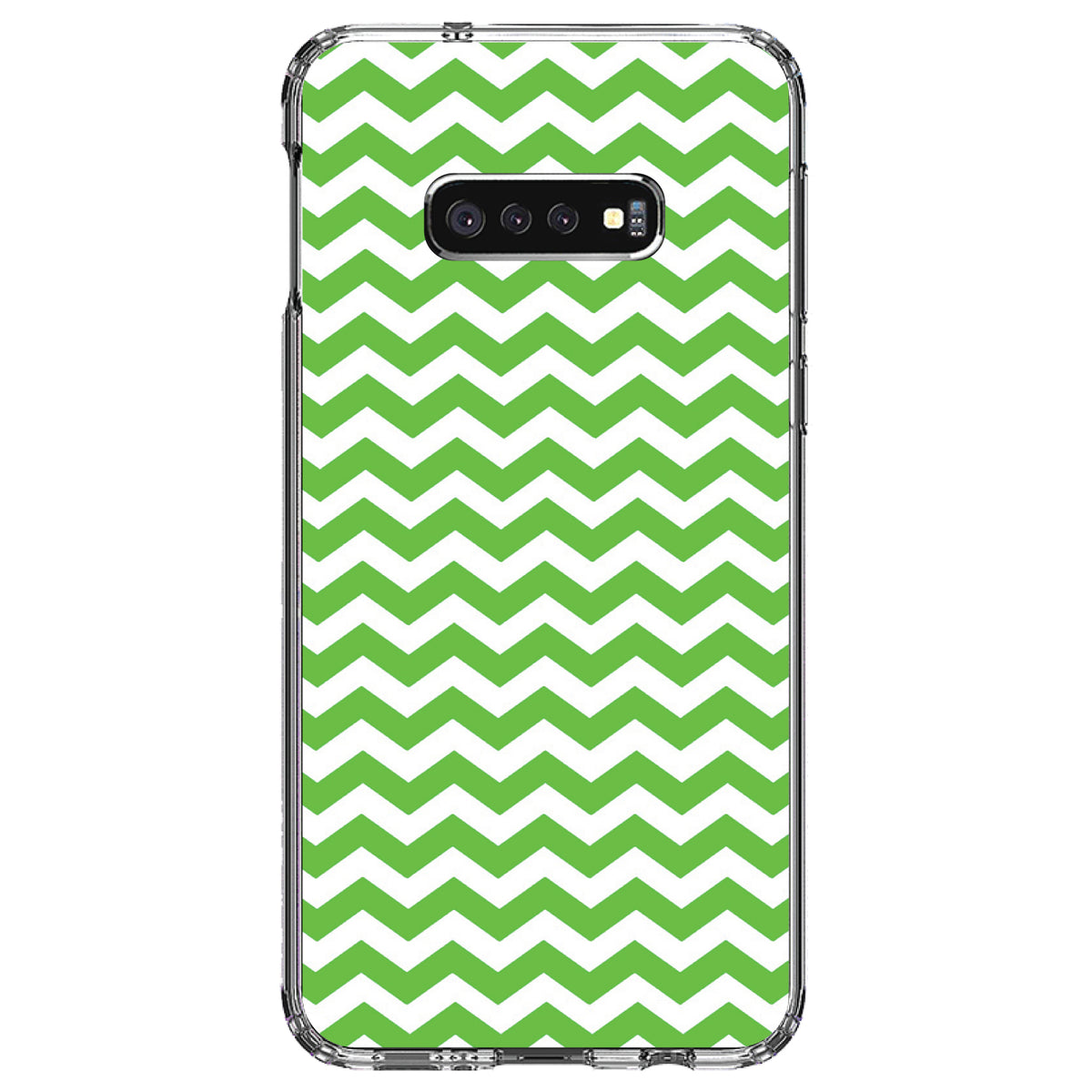 Green White Chevron Stripes Wave Clear Shockproof iPhone Case, view 18