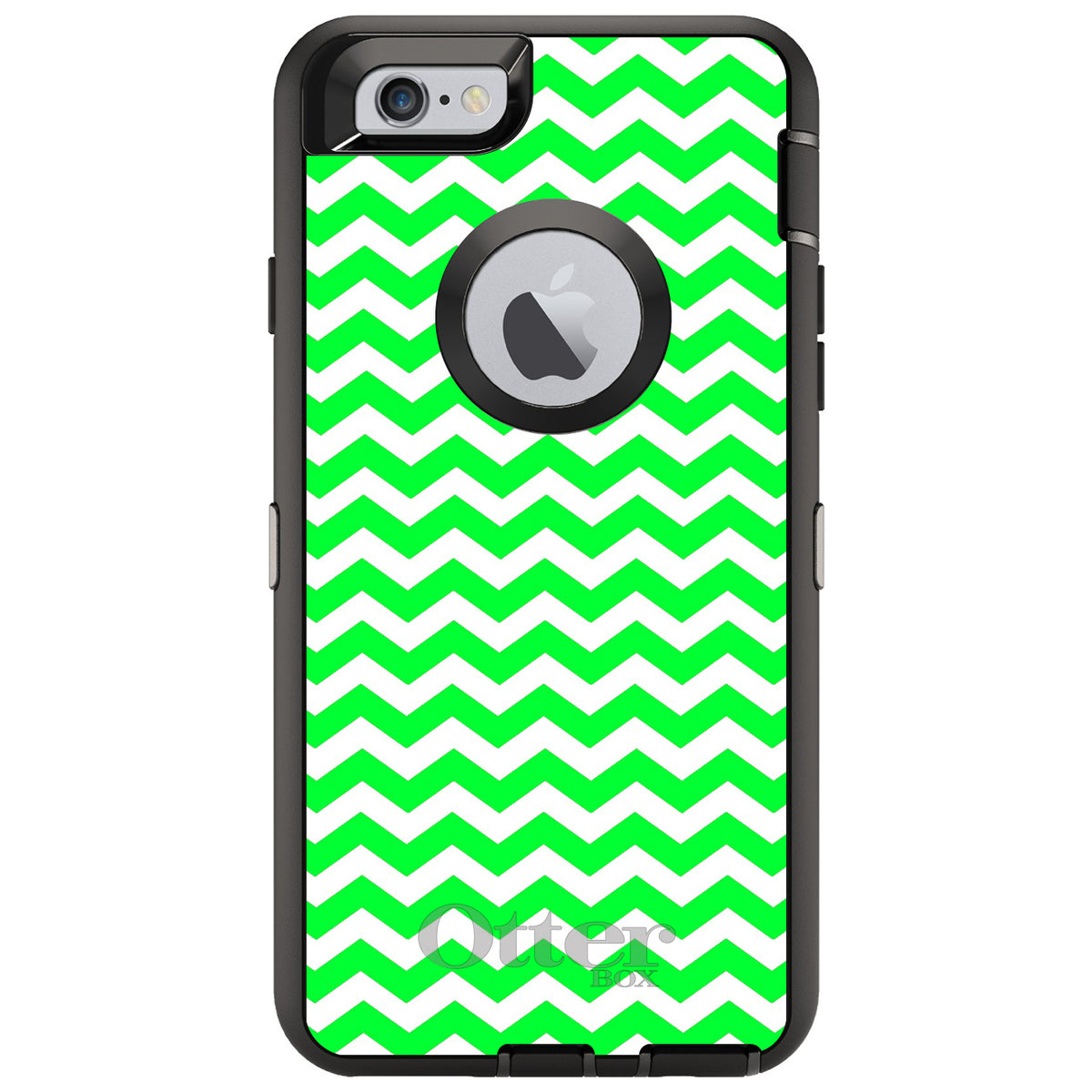 Green White Chevron Stripes Wave OtterBox Defender Case for iPhone & Galaxy, view 4