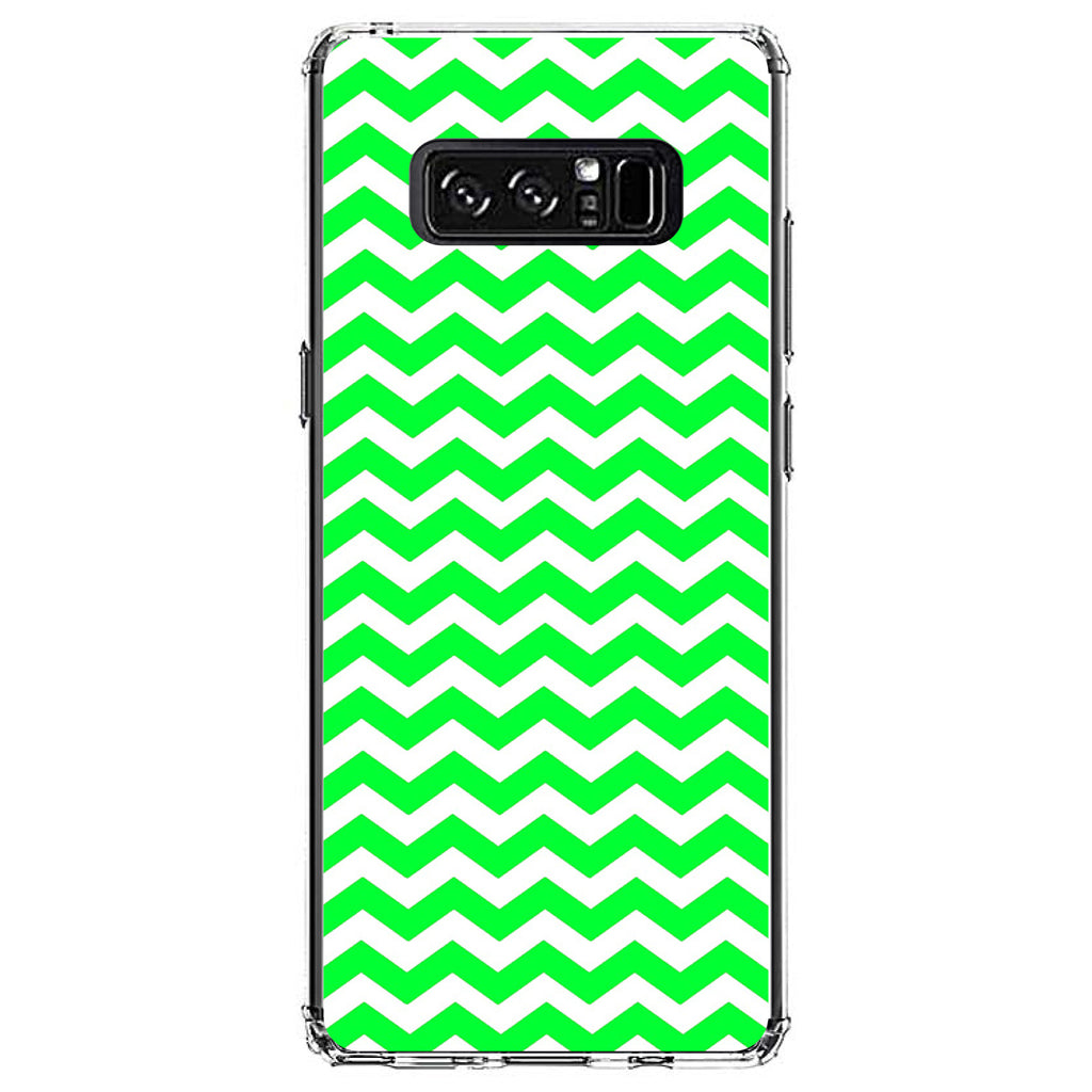 Green White Chevron Stripes Wave Clear Shockproof iPhone Case, view 12