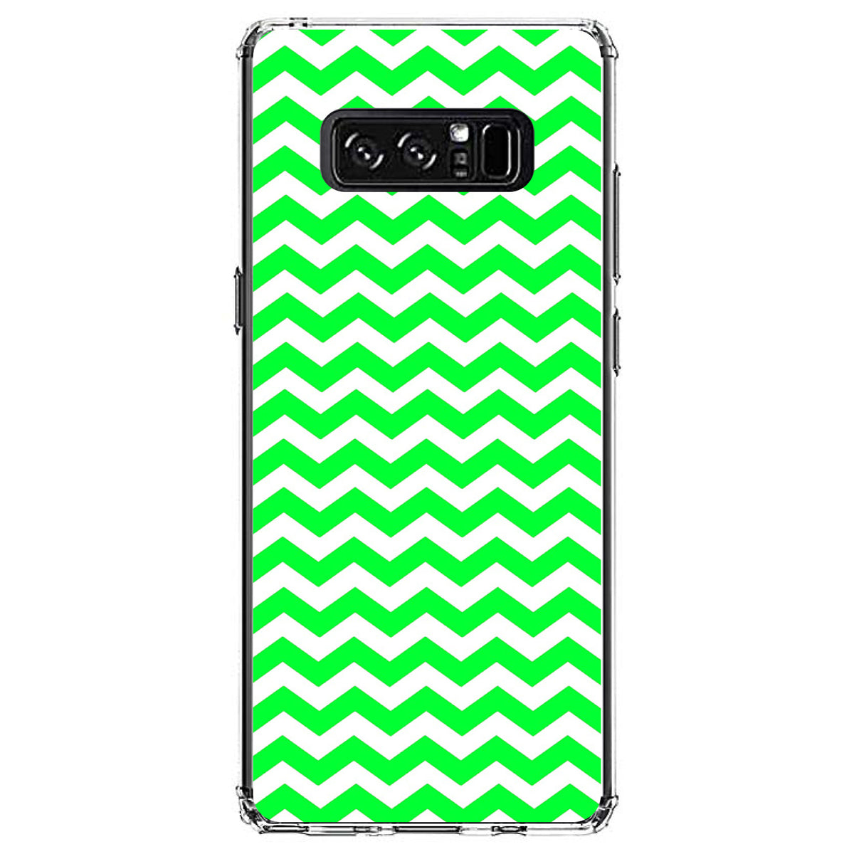 Green White Chevron Stripes Wave Clear Shockproof iPhone Case, view 12