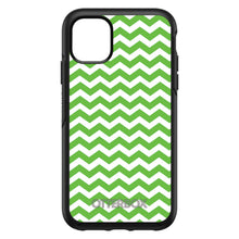 DistinctInk™ OtterBox Symmetry Series Case for Apple iPhone / Samsung Galaxy / Google Pixel - Green White Chevron Stripes Wave