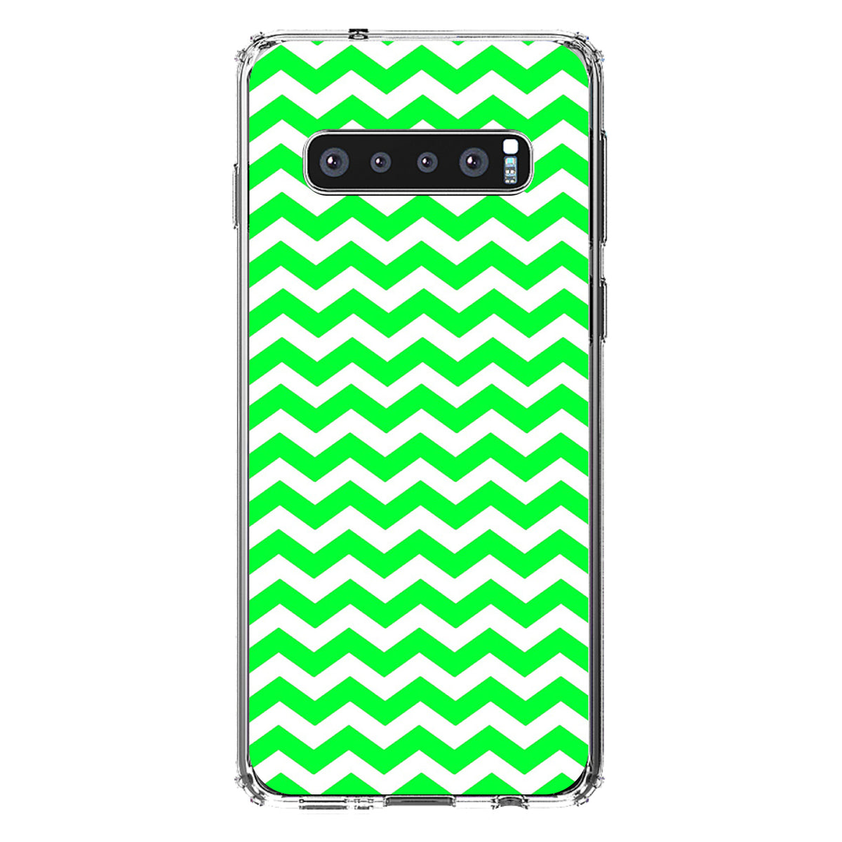 Green White Chevron Stripes Wave Clear Shockproof iPhone Case, view 17
