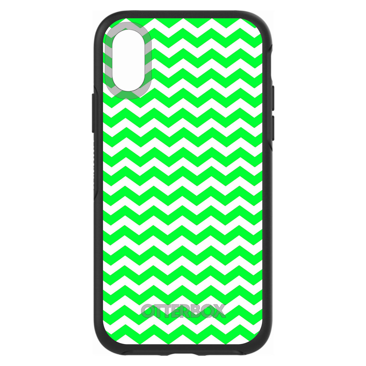 Green White Chevron Stripes Wave OtterBox Symmetry Case for iPhone & Galaxy, view 4