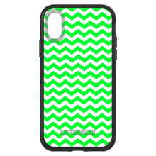 DistinctInk™ OtterBox Symmetry Series Case for Apple iPhone / Samsung Galaxy / Google Pixel - Green White Chevron Stripes Wave