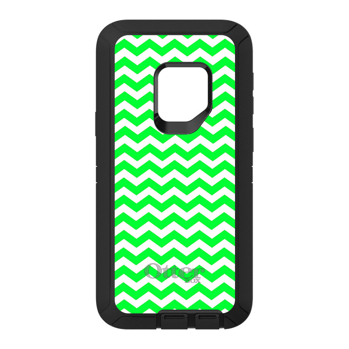 Green White Chevron Stripes Wave OtterBox Defender Case for iPhone & Galaxy, view 8