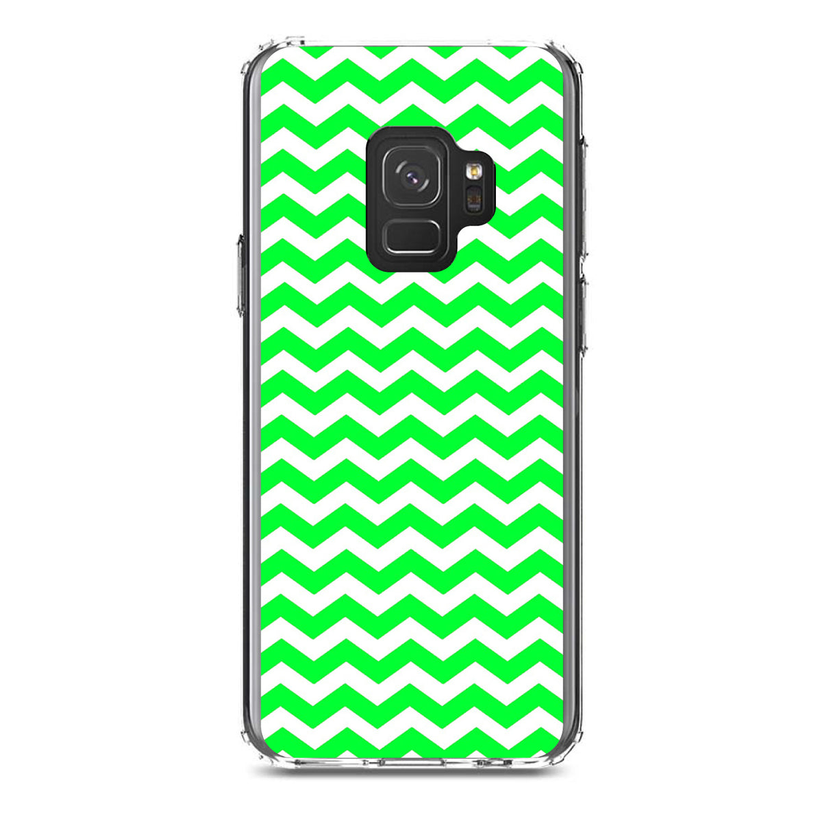 Green White Chevron Stripes Wave Clear Shockproof iPhone Case, view 19