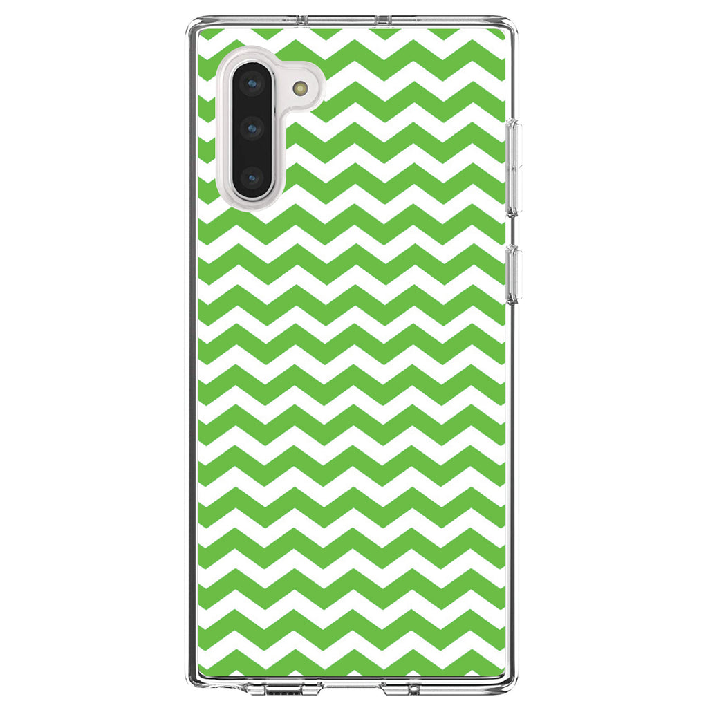 Green White Chevron Stripes Wave Clear Shockproof iPhone Case, view 9