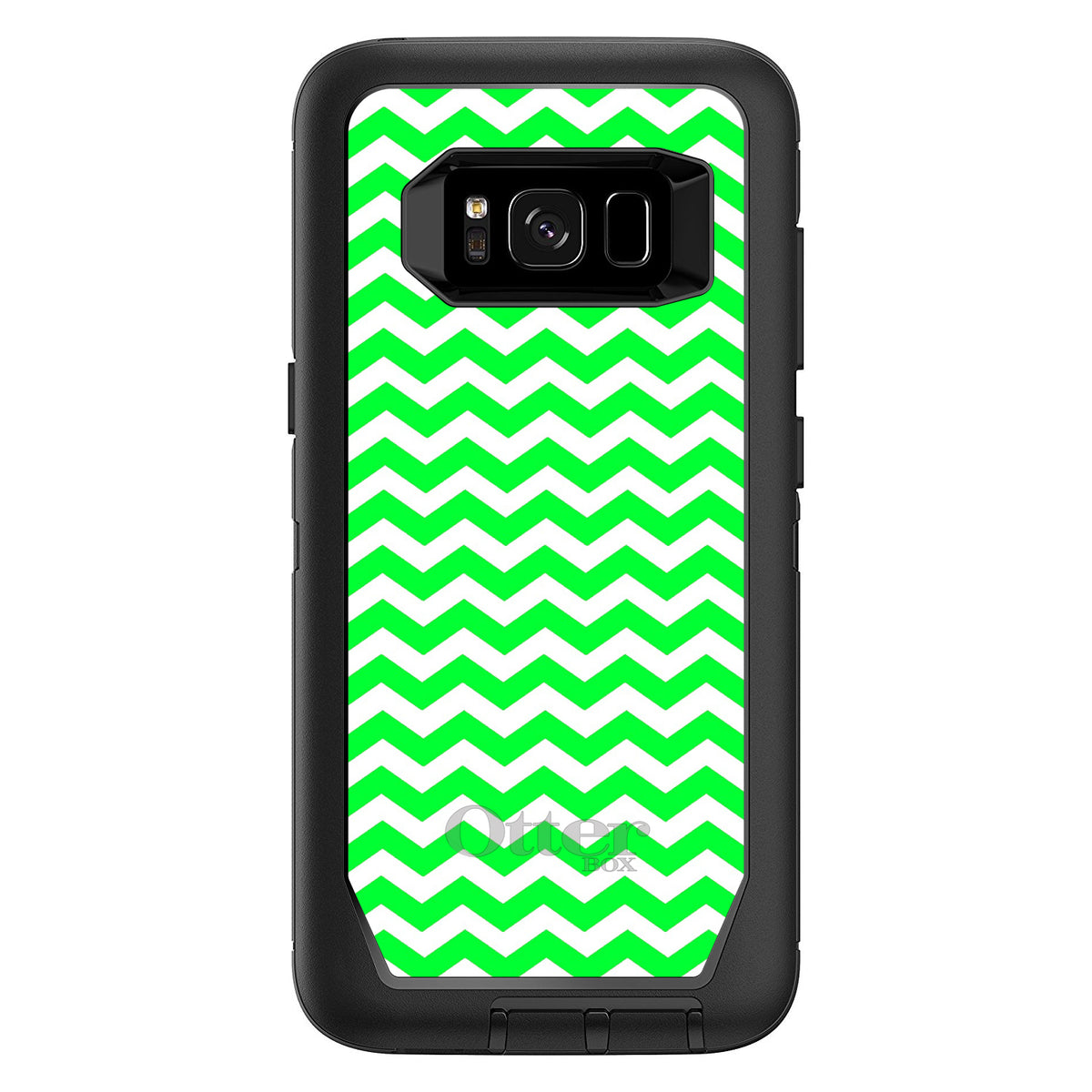 Green White Chevron Stripes Wave OtterBox Defender Case for iPhone & Galaxy, view 9