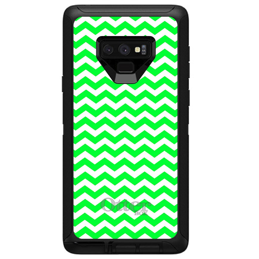 Green White Chevron Stripes Wave OtterBox Defender Case for iPhone & Galaxy, view 13