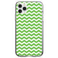 Green White Chevron Stripes Wave Clear Shockproof iPhone Case