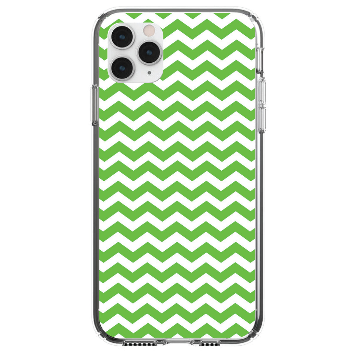 Green White Chevron Stripes Wave Clear Shockproof iPhone Case