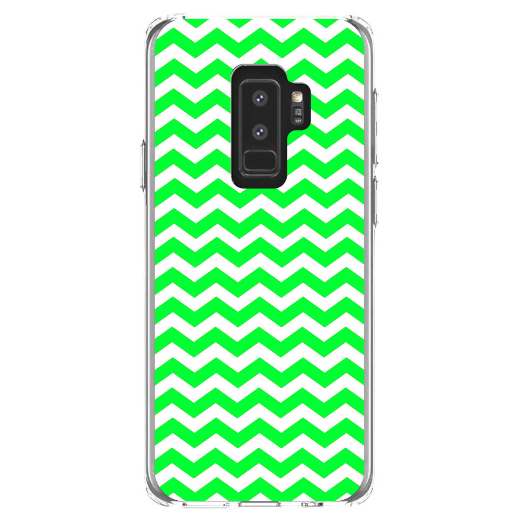 Green White Chevron Stripes Wave Clear Shockproof iPhone Case, view 20