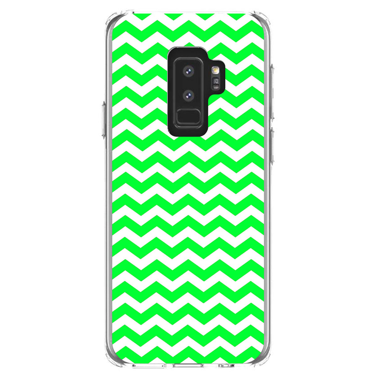 Green White Chevron Stripes Wave Clear Shockproof iPhone Case, view 20
